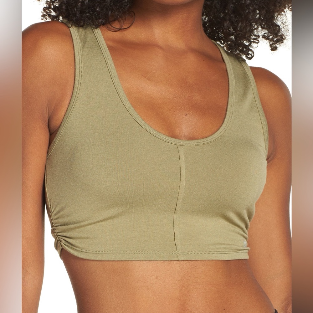 Alo Delicate Twisted Bra Tank Olive Green Women's Sports Bra